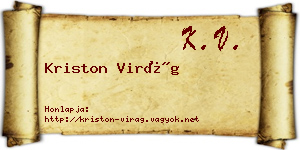 Kriston Virág névjegykártya