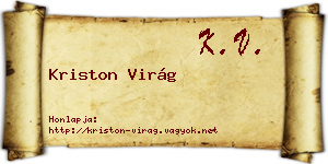 Kriston Virág névjegykártya